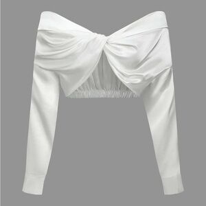 Elegant White Off-Shoulder Crop Top